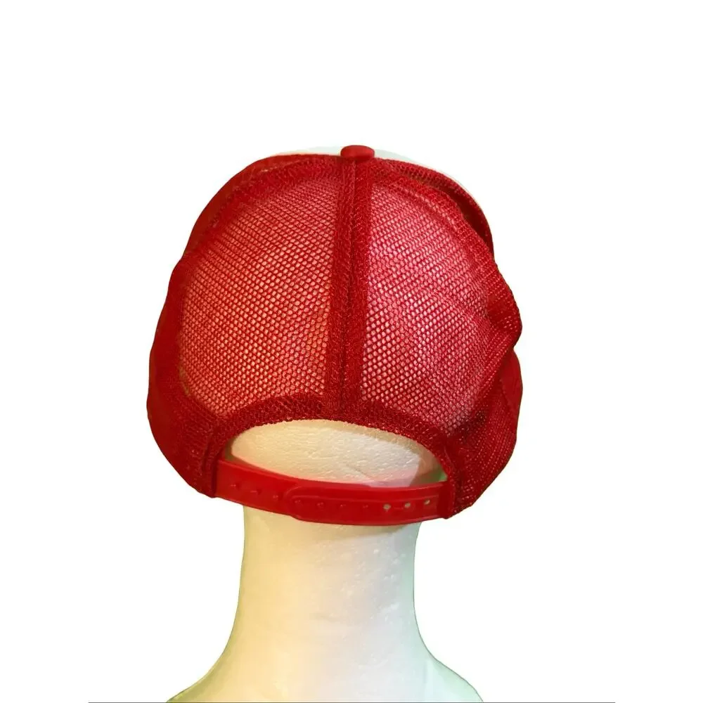 Vintage Garcia’s Trucker Hat Red White Snapback Fishing Bait Tackle Cap USA